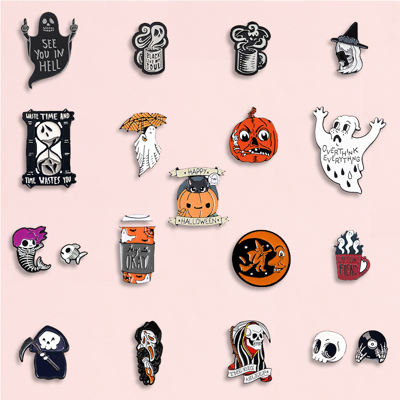 Women Bags Jeans - Happy Halloween Enamel Pin Trick or