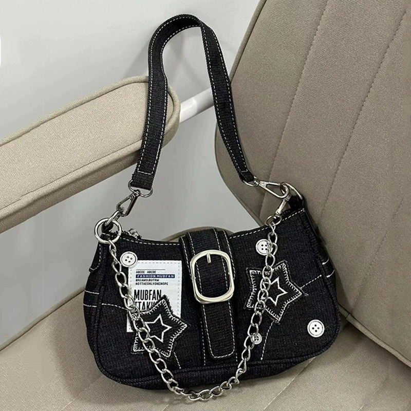 Women Bags Jeans - Y2k Fashion Women's Handbags Stars Pattern