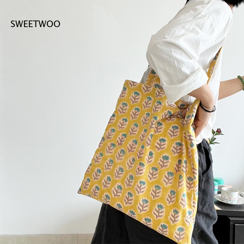 Pastoral Plant Print Soft Wove - Women Bags India recension och pris