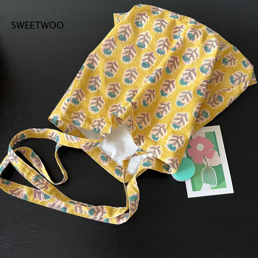 Pastoral Plant Print Soft Wove - Women Bags India recension och pris